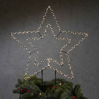 MARELIDA LED-Stern für außen LED Gartenstecker Stern 275LED 58cm Weihnachtsdeko Gartendeko, LED Classic, warmweiß (2100K bis 3000K)