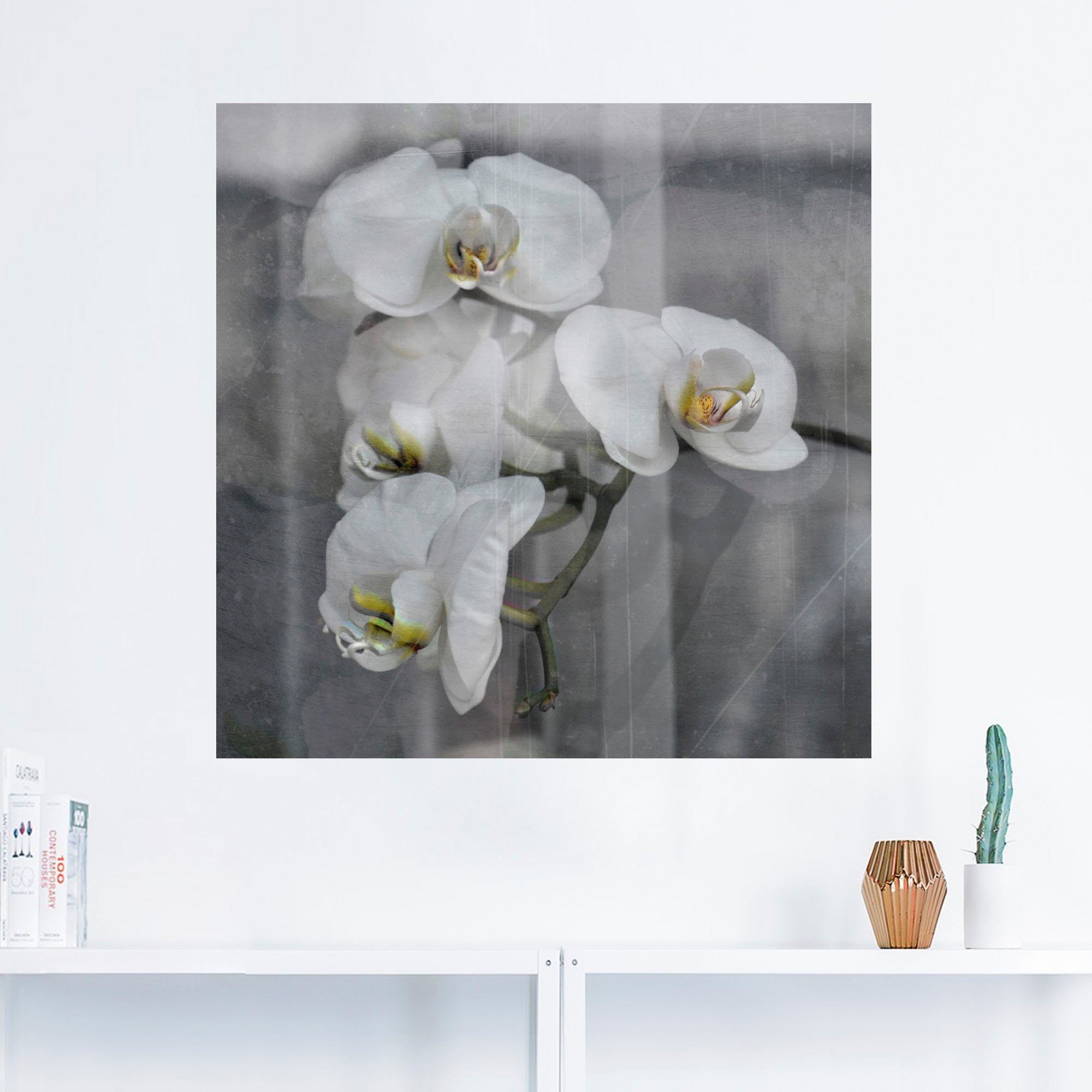 als - Blumen Wandaufkleber Wandbild Weisse St), Poster Orchideen versch. Artland Orchid, Größen oder (1 white in Leinwandbild,