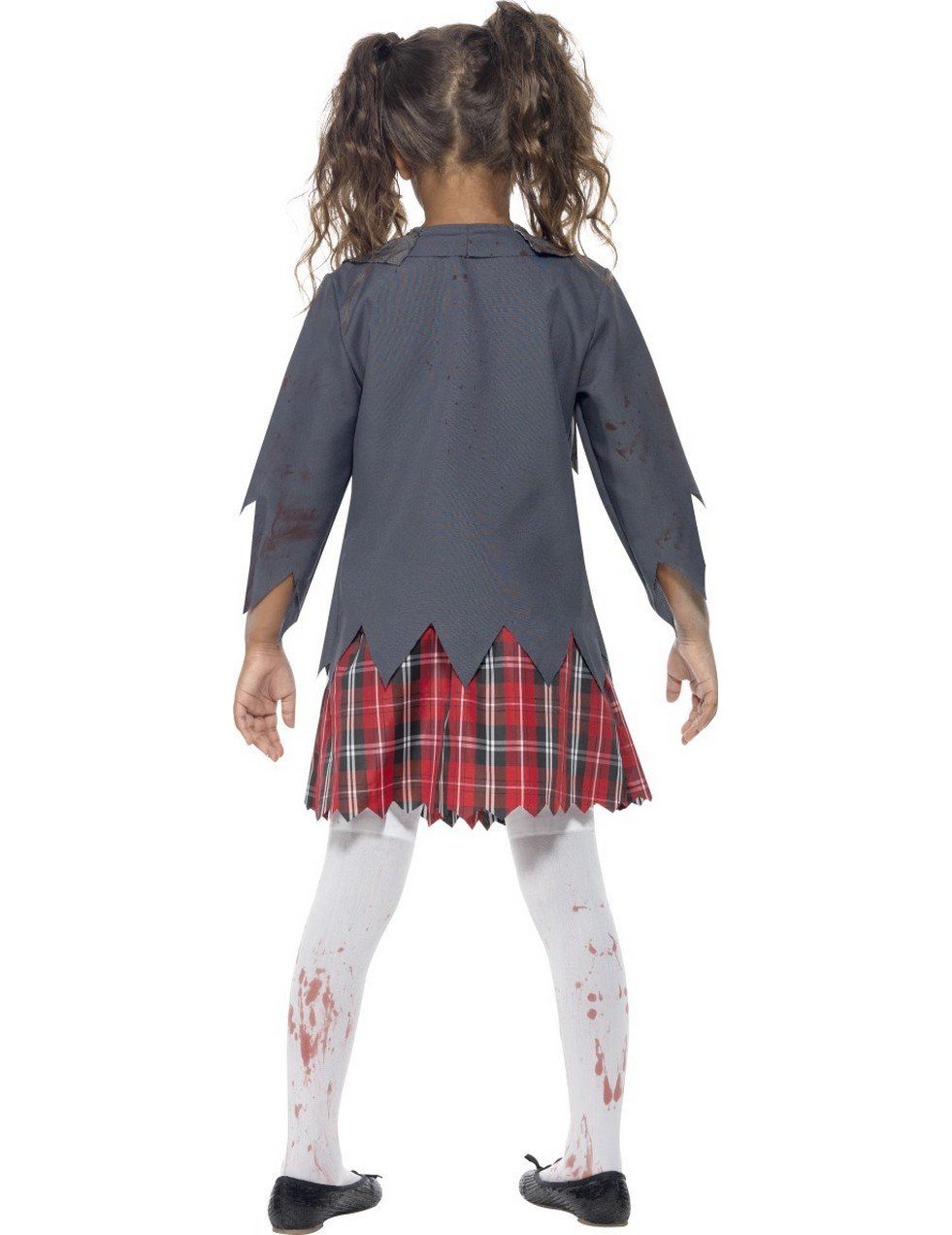 JADEO Kostüm Untotes Schulmädchen Kinderkostüm Halloween Kinderkostüm grau-weiss