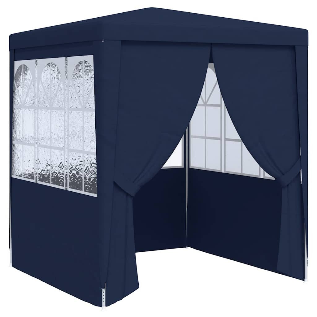 furnicato Partyzelt Blaues 2,5 x 2,5 x 2,4 m mit Seitenwänden, UV-beständiger Gartenschirm mit Reißverschluss-Tür und Stahlrahmen