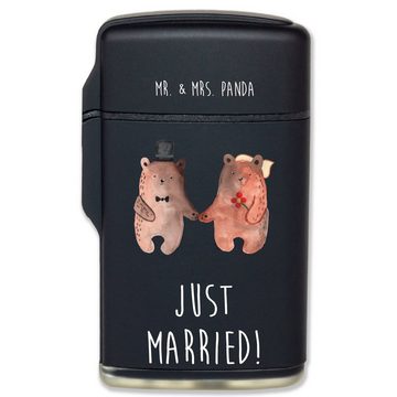 Mr. & Mrs. Panda Feuerzeug Bär Heirat - Schwarz - Geschenk, Teddybär, Bär Verheiratet Heirate He (1-St), Spruch & Motiv