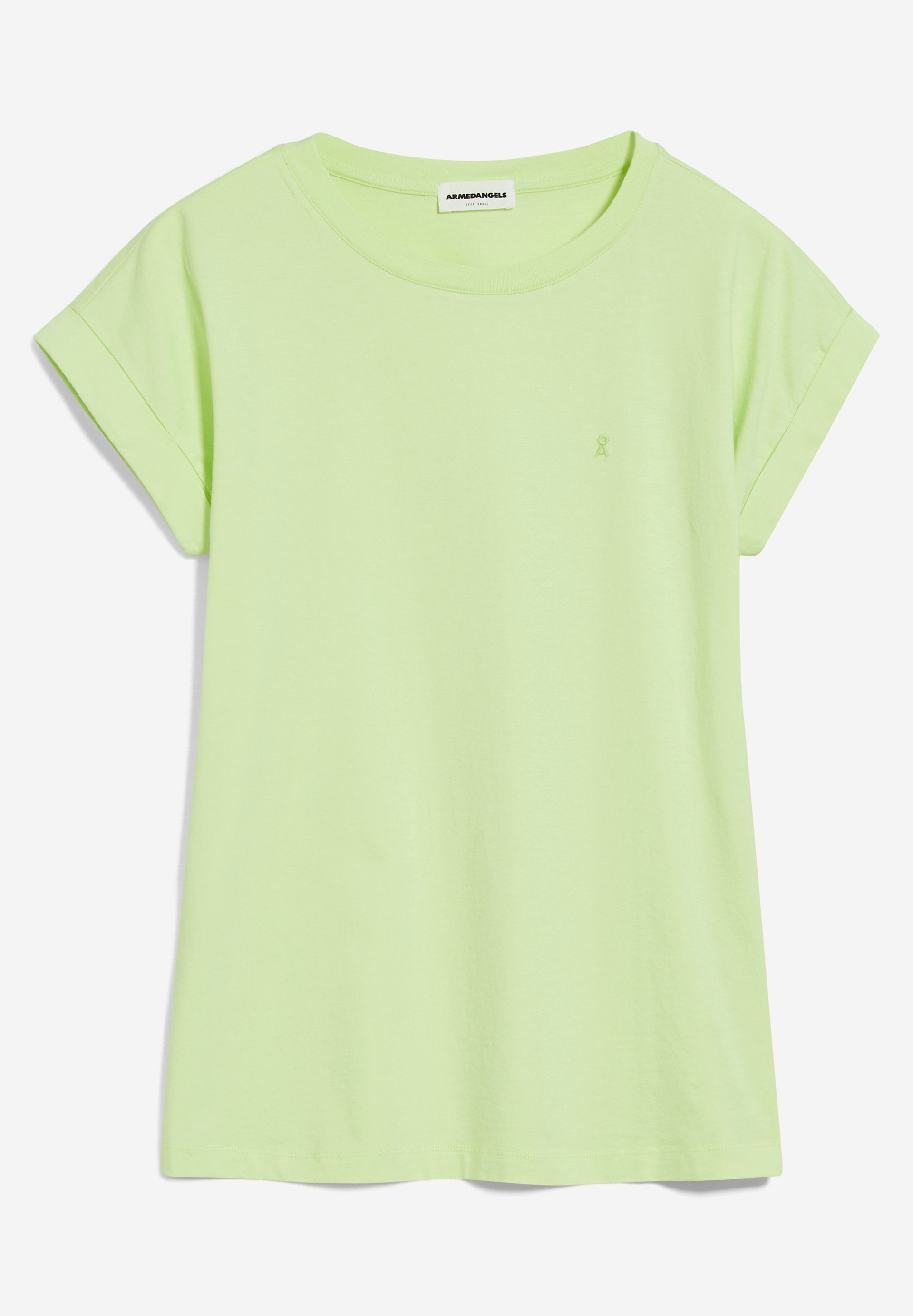 Bio-Baumwolle lime T-Shirt Armedangels (1-tlg) empty Damen Loose aus Fit T-Shirt light IDAARA