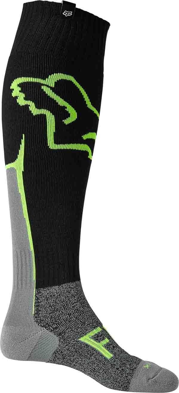 Fox Sportsocken Fox Cntro Coolmax Socken dünn schwarz/Logo grün M(41-43cm)