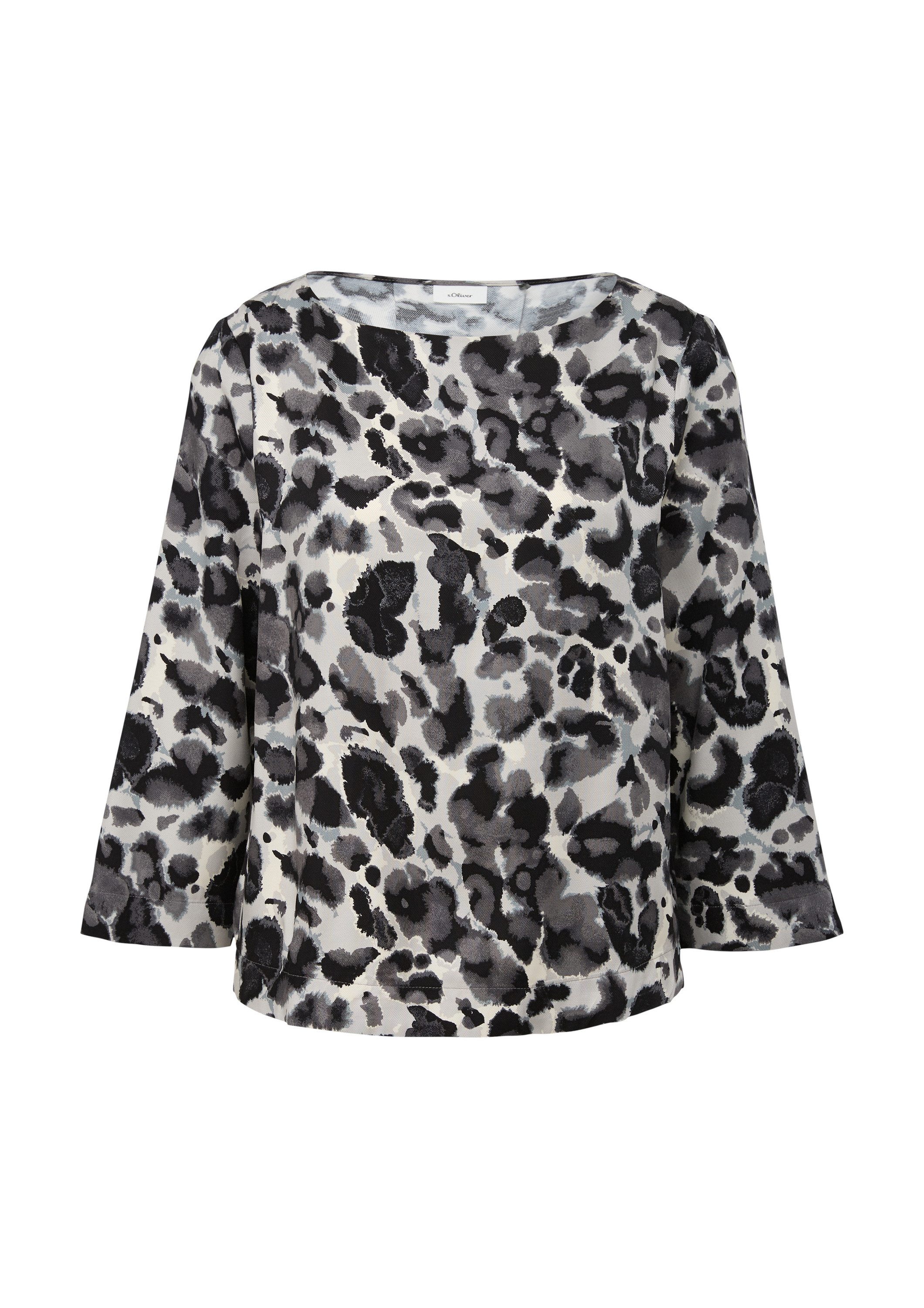 s.Oliver Kurzarmbluse Bluse Gemusterte Bluse aus Jacquard günstig online kaufen