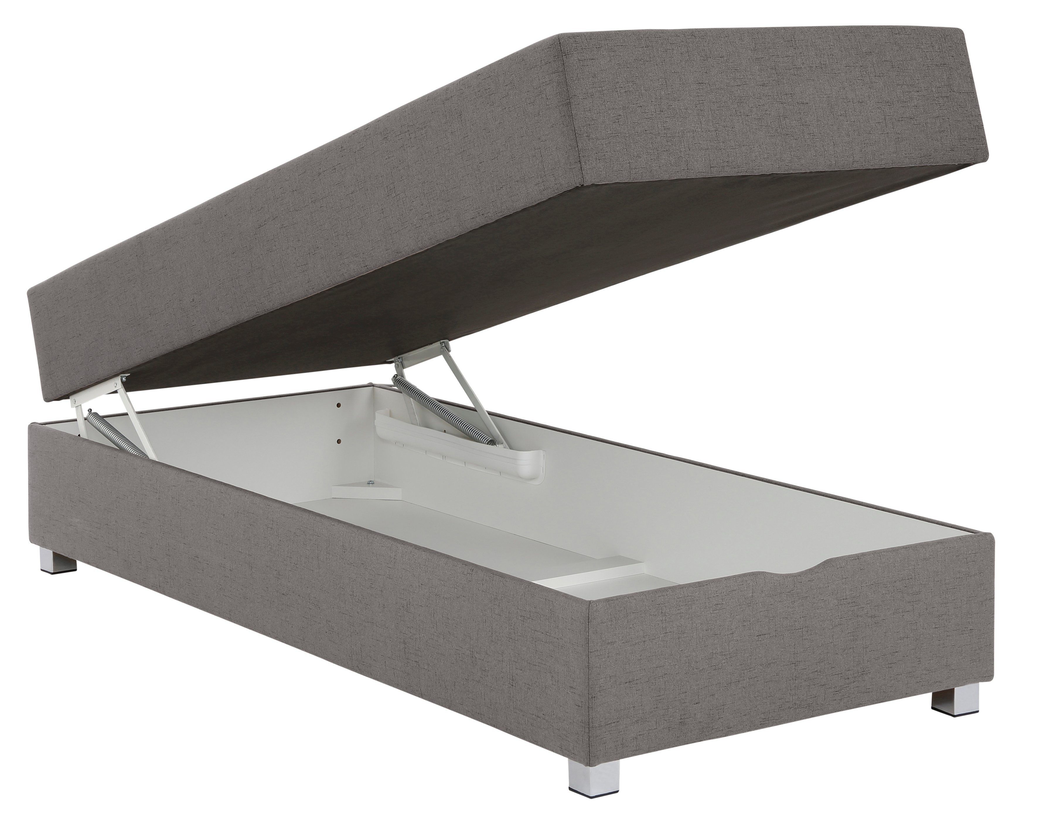 in 4 Dachschrägen; ideal mit Kopfteil ohne hellgrau INOSIGN Räume Boxbett Alexis, für - Breiten