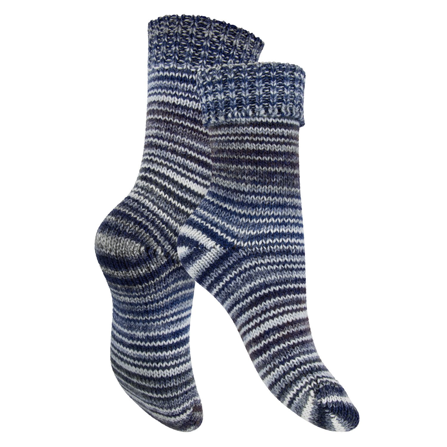 celodoro Umschlagsocken Damen & Herren Mouline Wollsocken mit Umschlag