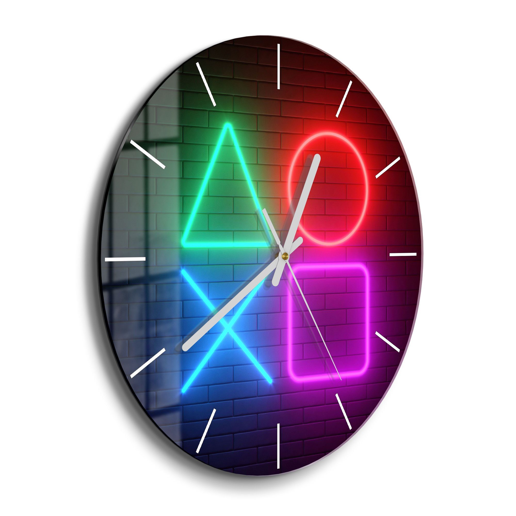 DEQORI Wanduhr 'Playstation Elemente' (Glas Glasuhr günstig online kaufen