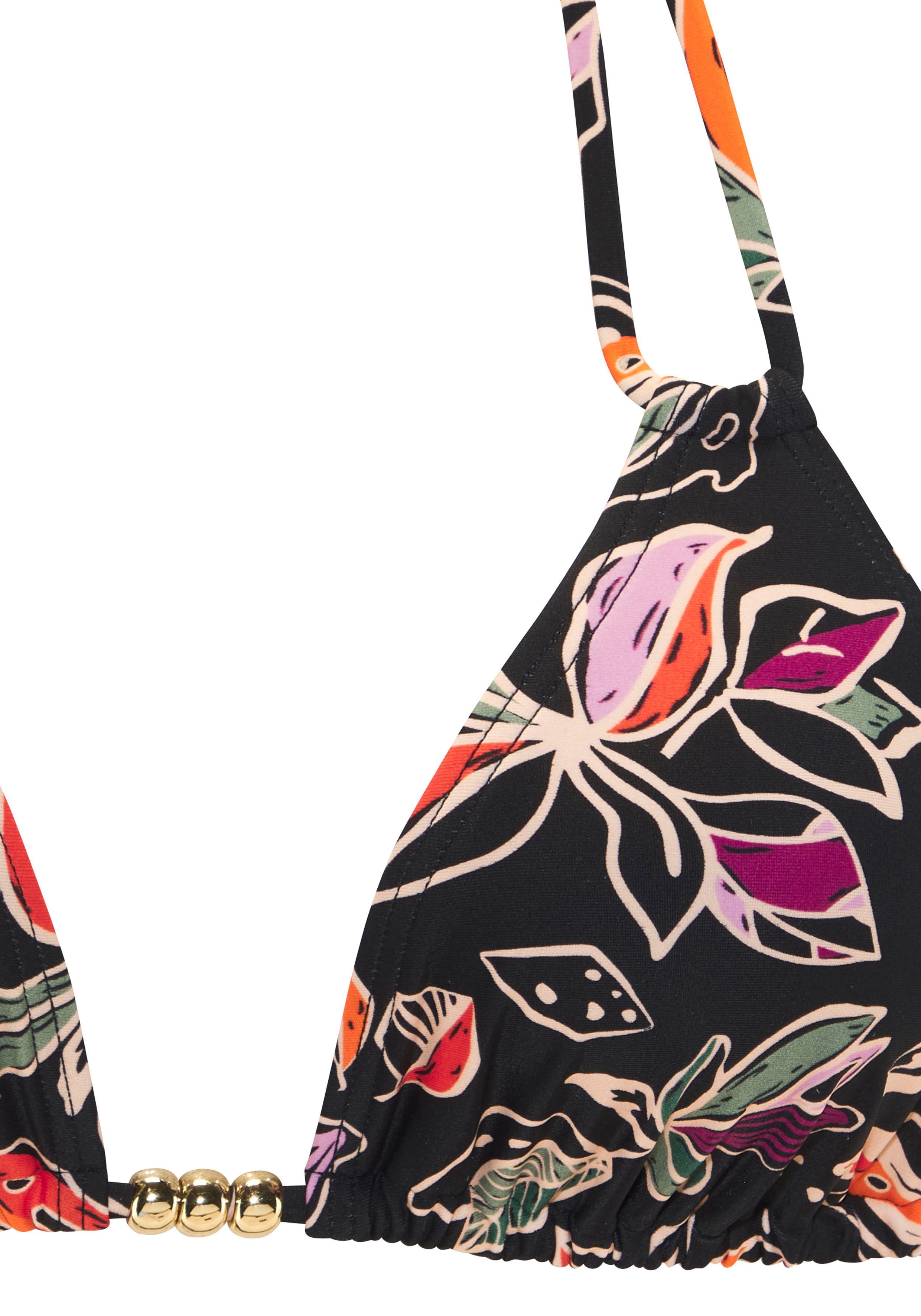 Buffalo Triangel-Bikini-Top Whoopi, mit modernem Blätterdruck