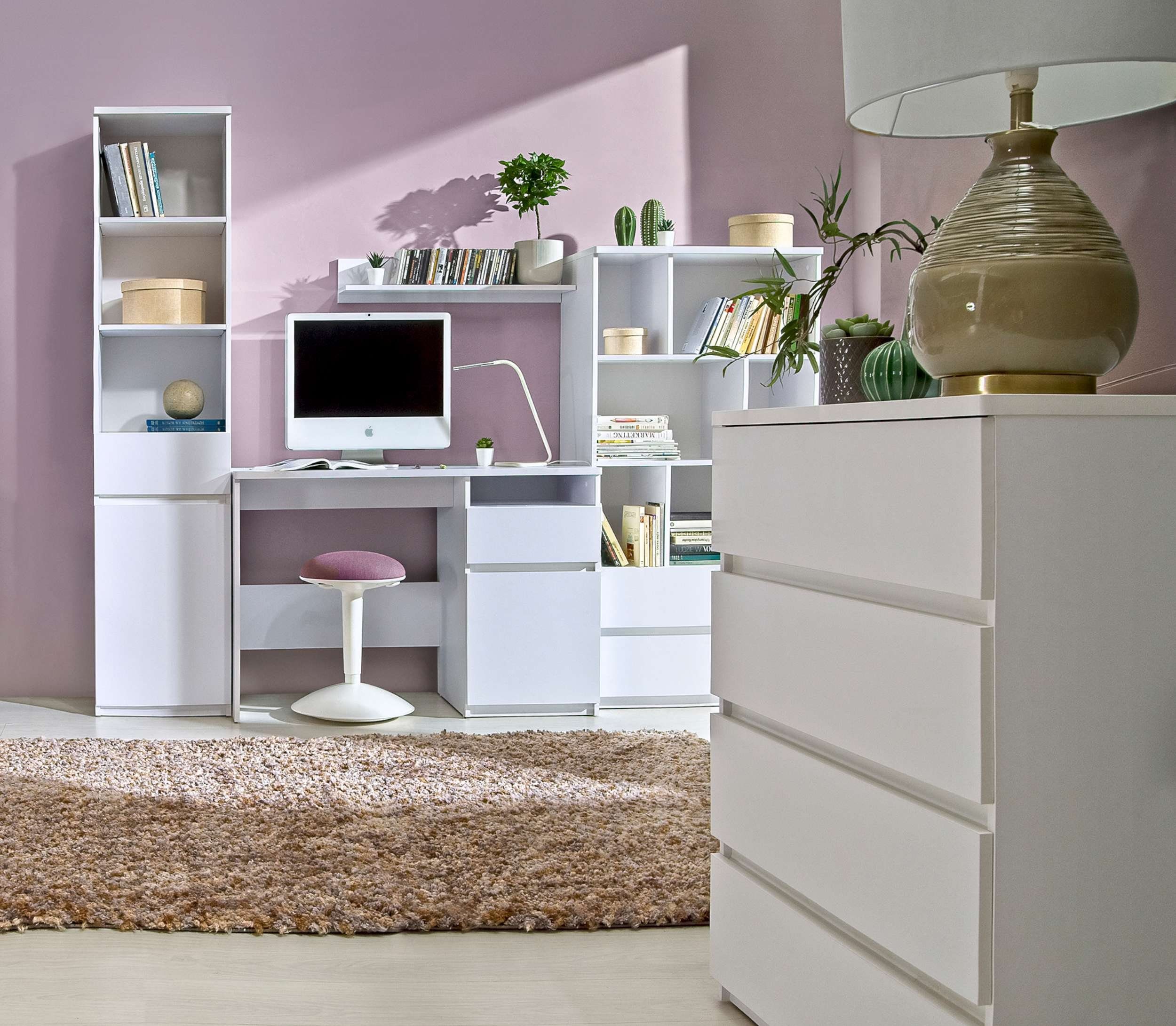 viel Arcola Kinderkleiderschrank Weiß Schubladenschrank) Schubladen, mit Stauraum, Design Modern (Highboard, Push-to-Open, Stylefy