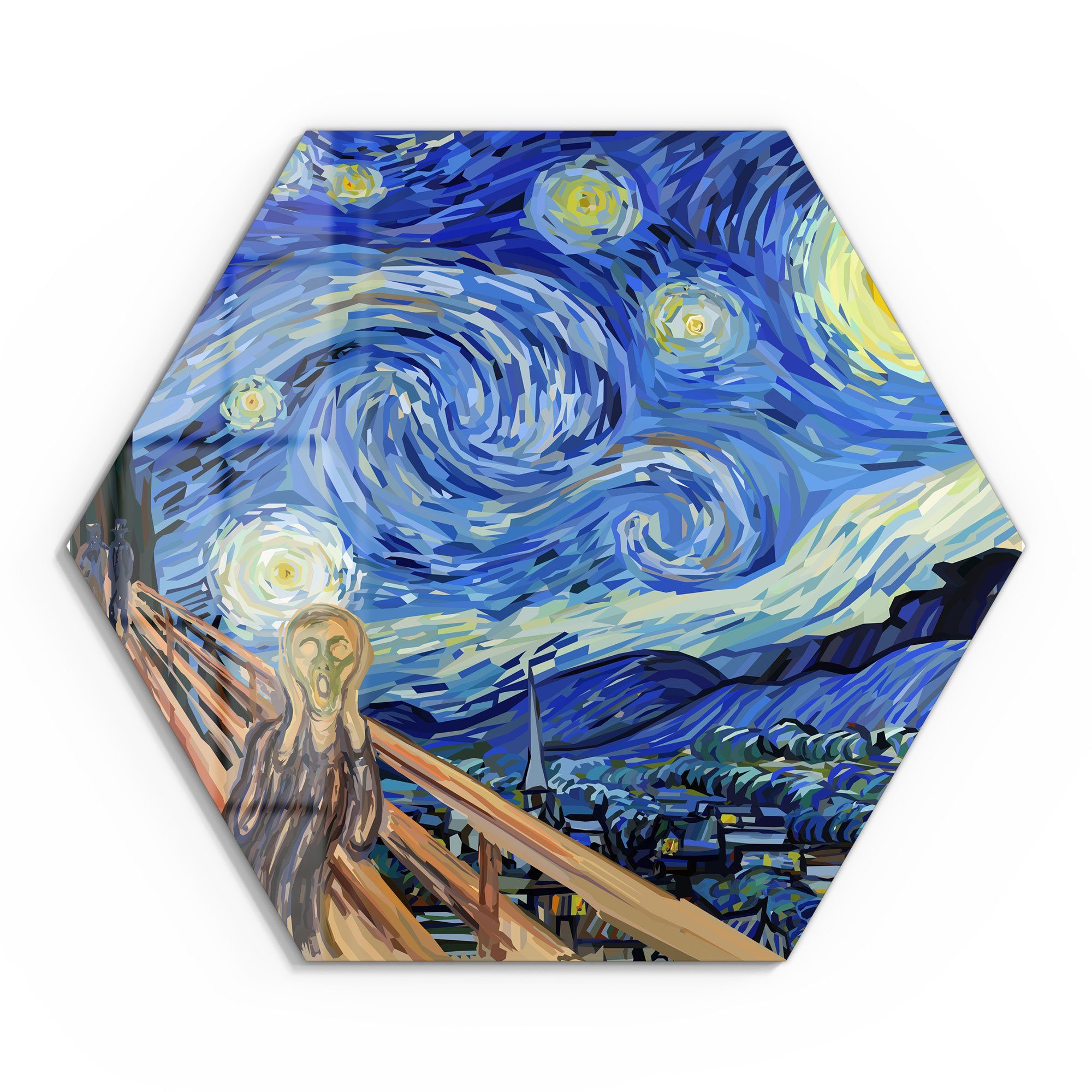 DEQORI Glasbild 'Munch trifft Van Gogh', günstig online kaufen