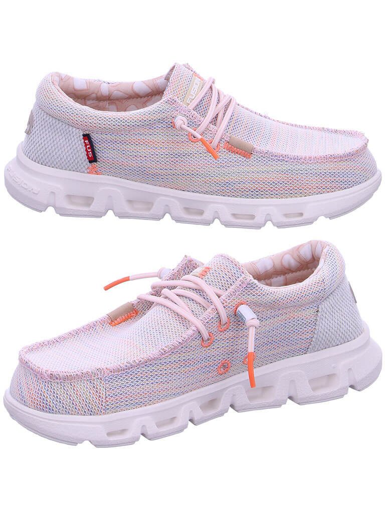Fusion Emma 3.0 Slip-On Sneaker Damen Schuh Emma 3.0 Leinenoptik mit Gummizug - Leinenschuh Korksohle