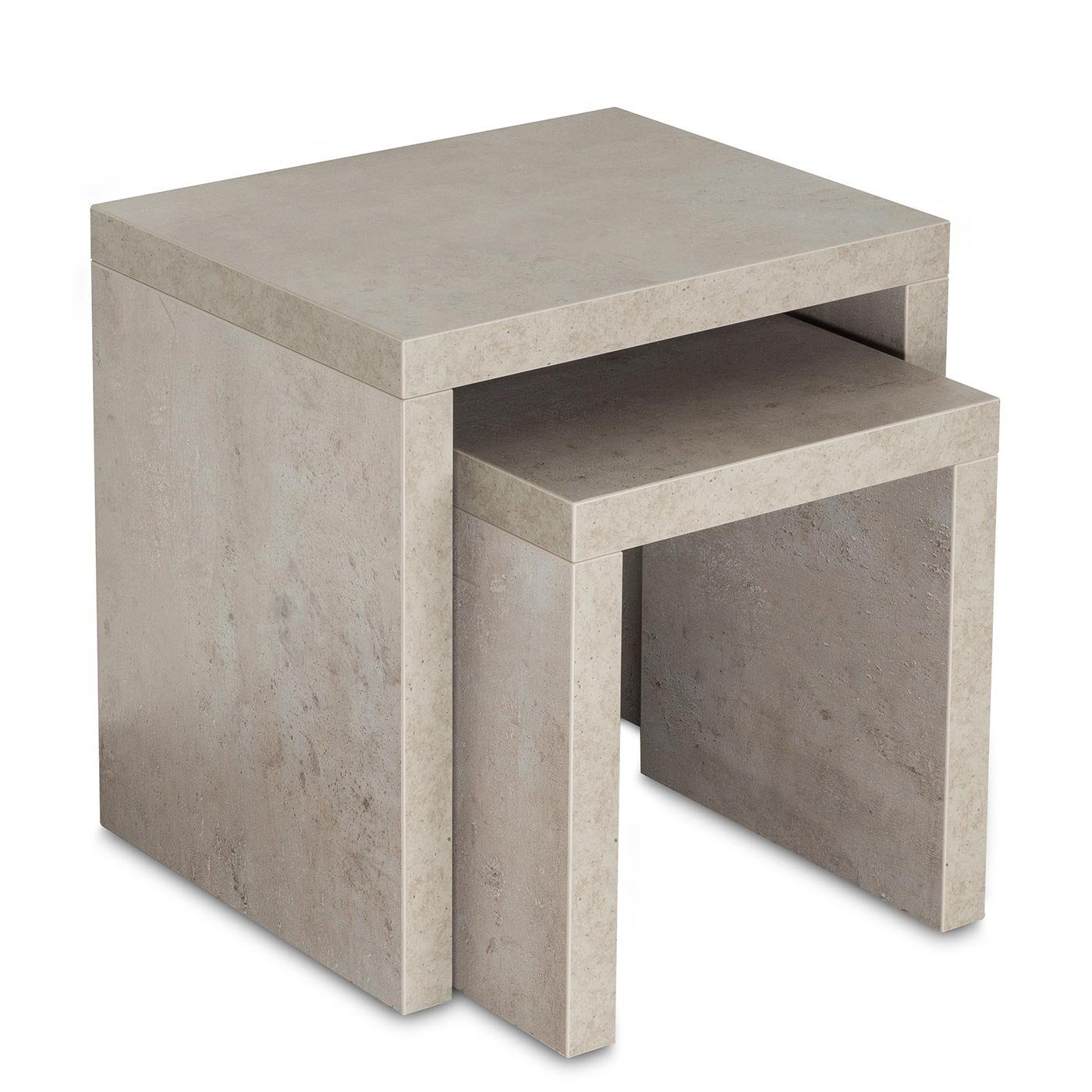 Levandeo® Couchtisch, 2 Satztisch 44x44x36cm Betonoptik günstig online kaufen