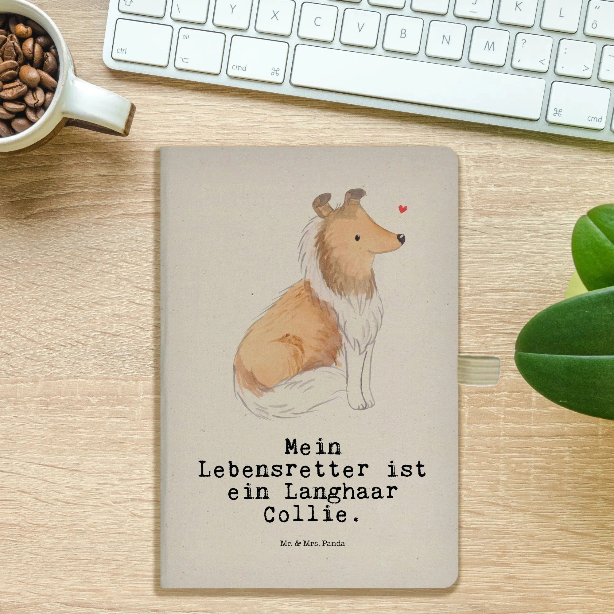 Thumbnail - Mr. & Mrs. Panda Notizbuch Langhaar Collie Lebensretter - Transparent - Geschenk, Welpe, Notizhe Mr. & Mrs. Panda, Inspi...