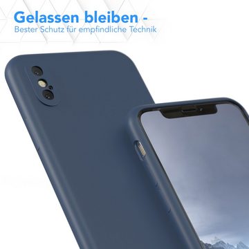 EAZY CASE Handyhülle TPU Hülle für Apple iPhone X / XS 5,8 Zoll, Schutzhülle mit Kameraschutz telefonhülle elastisch Bumper Dunkelblau