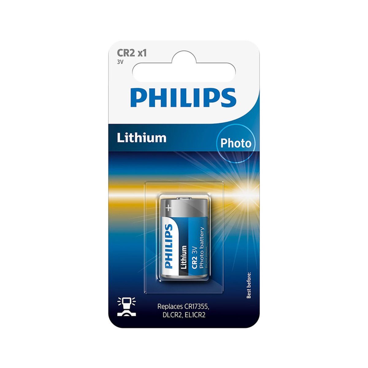 Philips Philips Batterie Lithium CR2 3V Phil-CR2/01B Verlängerungskabel