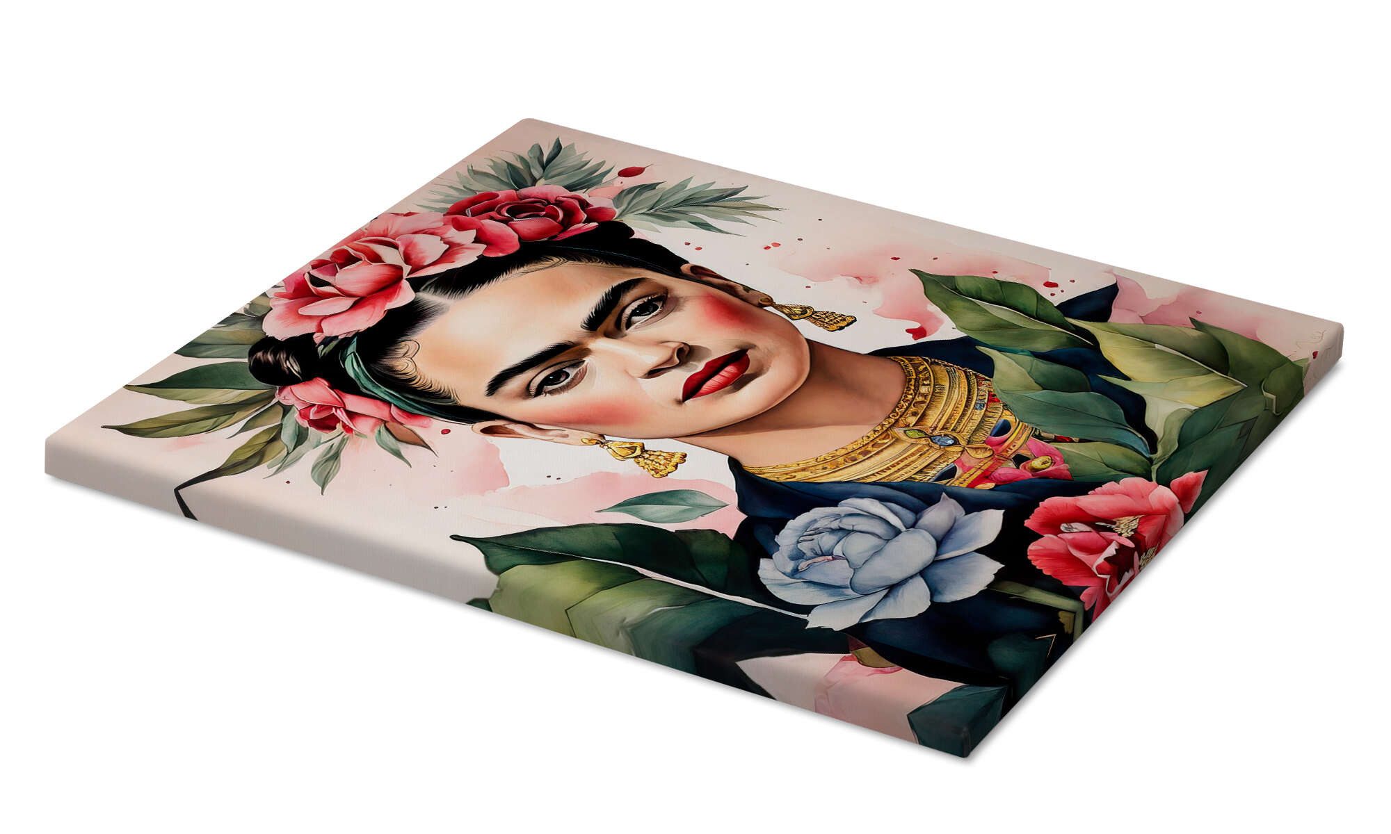 Posterlounge Wandbild Frida Kahlo mit Rosen, günstig online kaufen