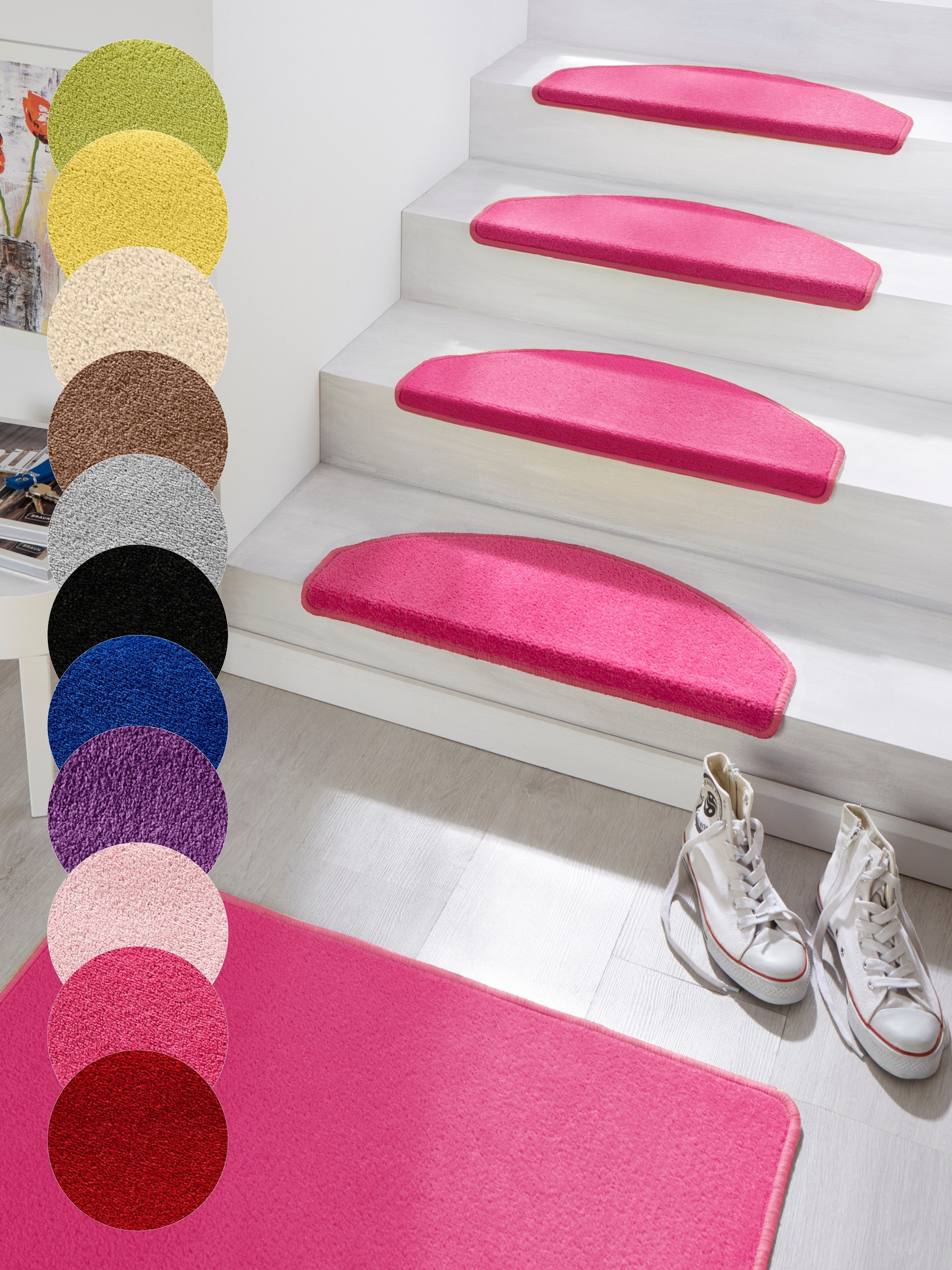 HANSE Home Stufenmatte Fancy, halbrund, Höhe: 7 mm, 15 Stück, Treppenmatten günstig online kaufen