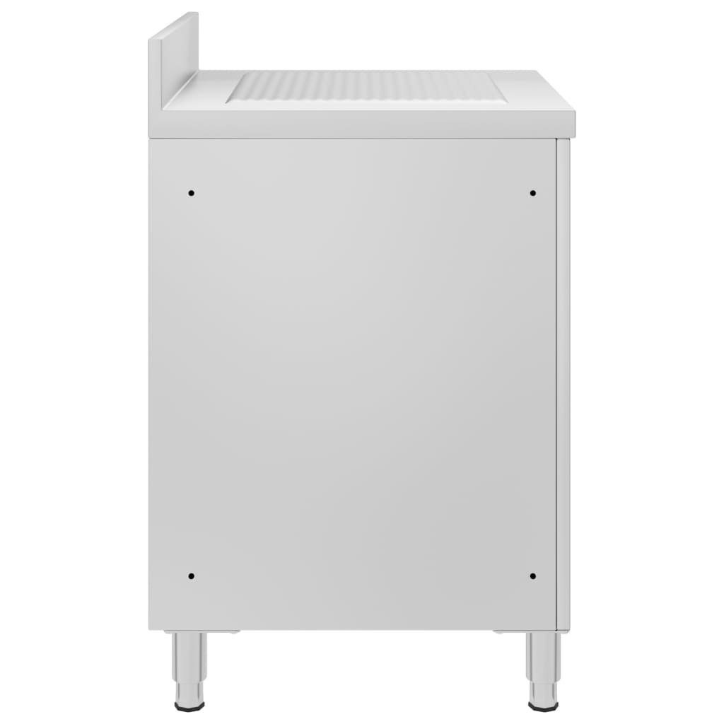 vidaXL Unterschrank 60 x 60 x 96 cm Abtropfflche Gastro-Küchenschrank mit Abtropffläche E