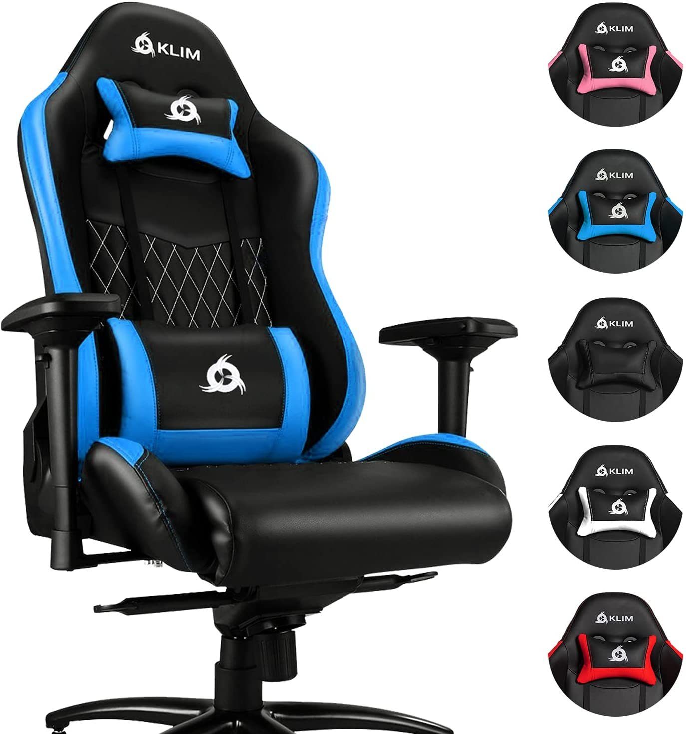 Gaming Chair Stylischer Qualität, Esports Stuhl,  Ergonomischer Gaming KLIM Arbeitszimmer Hochwertige Stuhl, Blau fürs Stuhl