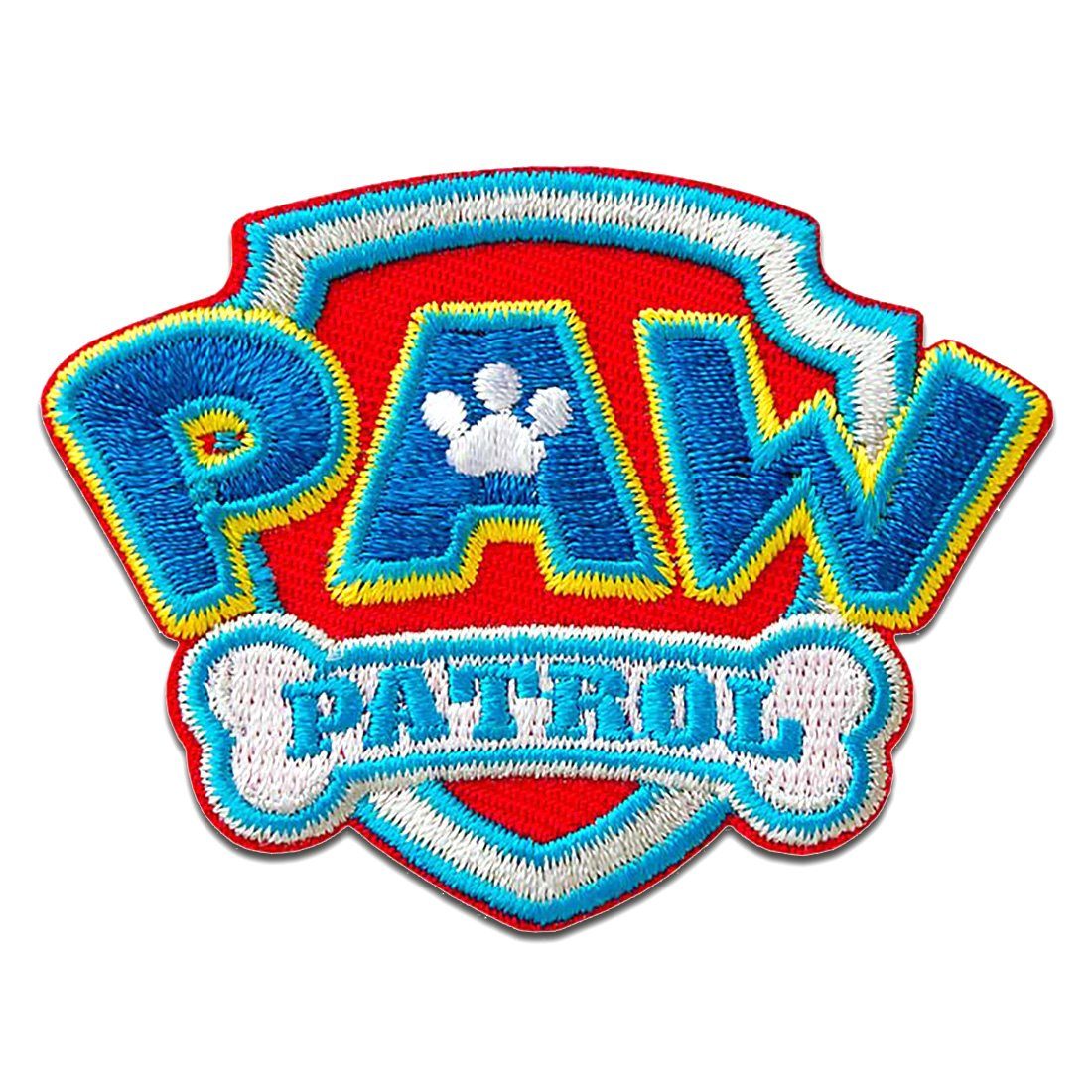 PAW PATROL Aufnäher Bügelbild, Aufbügler, Applikationen, Patches, Flicken, zum aufbügeln, Polyester, Logo - Größe: 4,7 x 6,4 cm