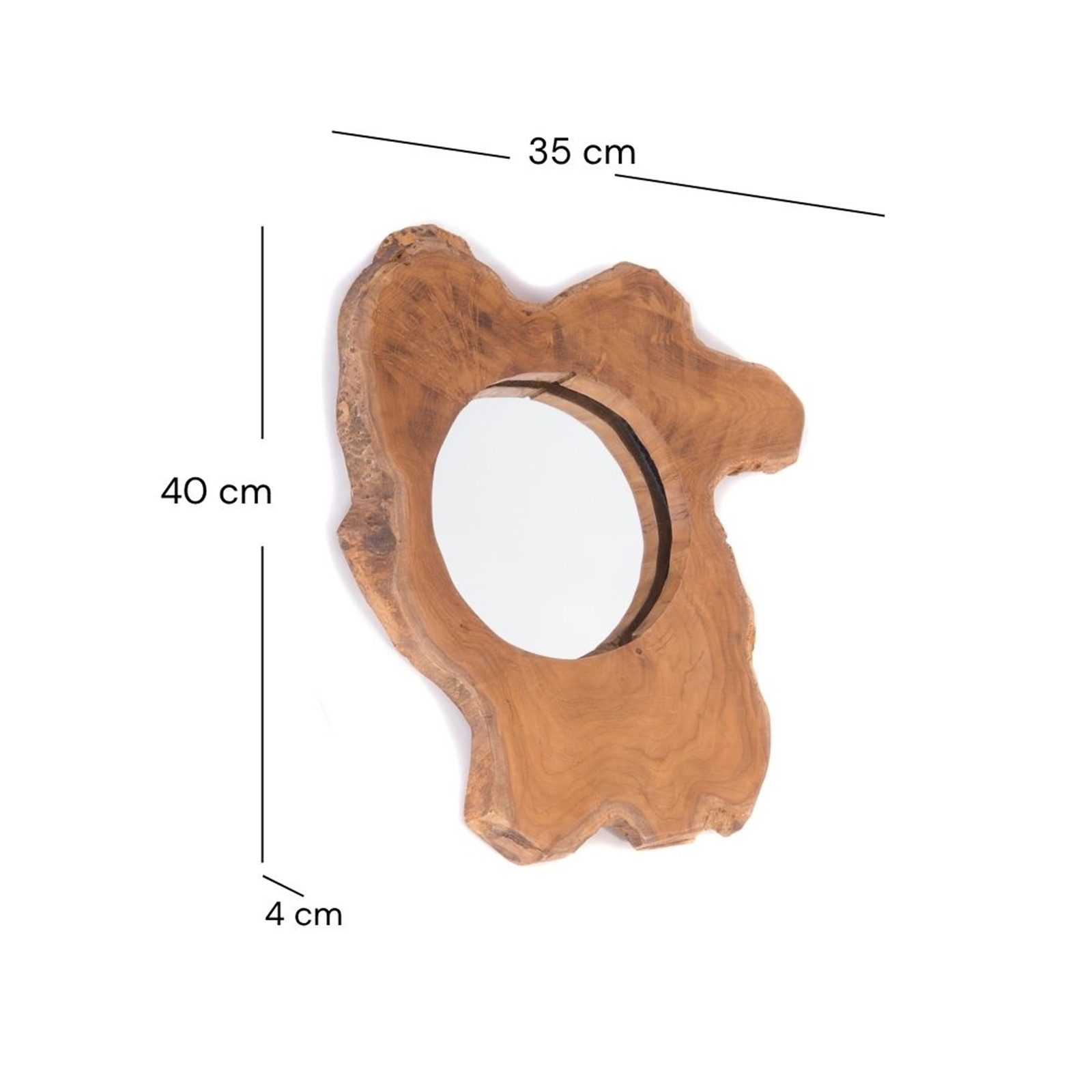 DESIGN DELIGHTS Wandspiegel WANDSPIEGEL "TIKO", 40 cm, Massivholz Wurzelhol günstig online kaufen
