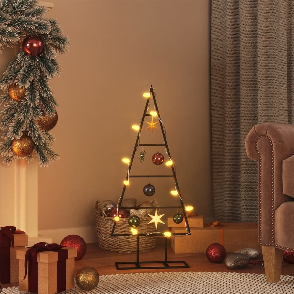 vidaXL Künstlicher Weihnachtsbaum Metall-Weihnachtsbaum Deko Schwarz 60 cm