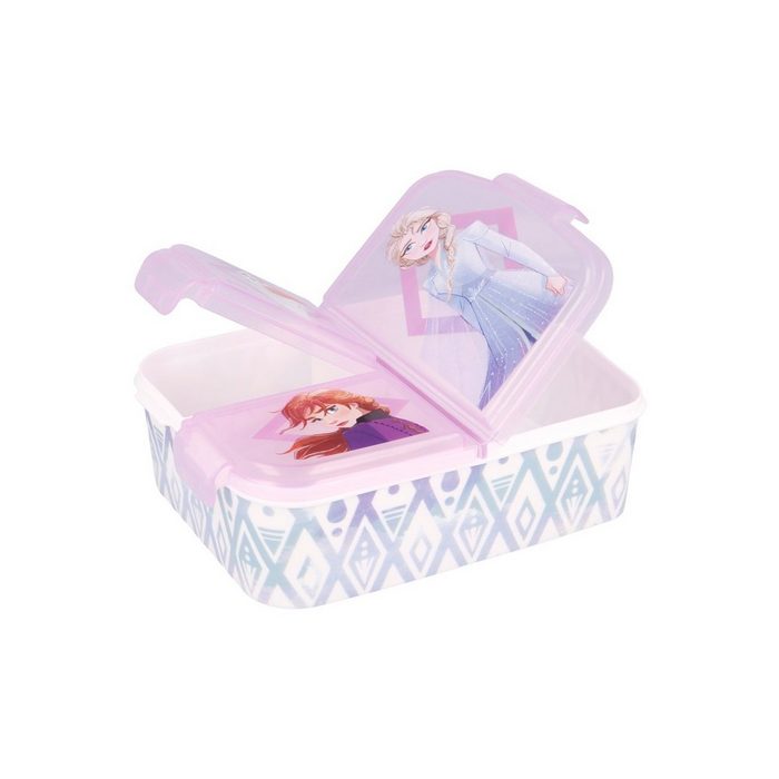 Disney Frozen Lunchbox Brotdose Eiskönigin Anna & Elsa Vesperdose mit 3 Fächern BPA-frei