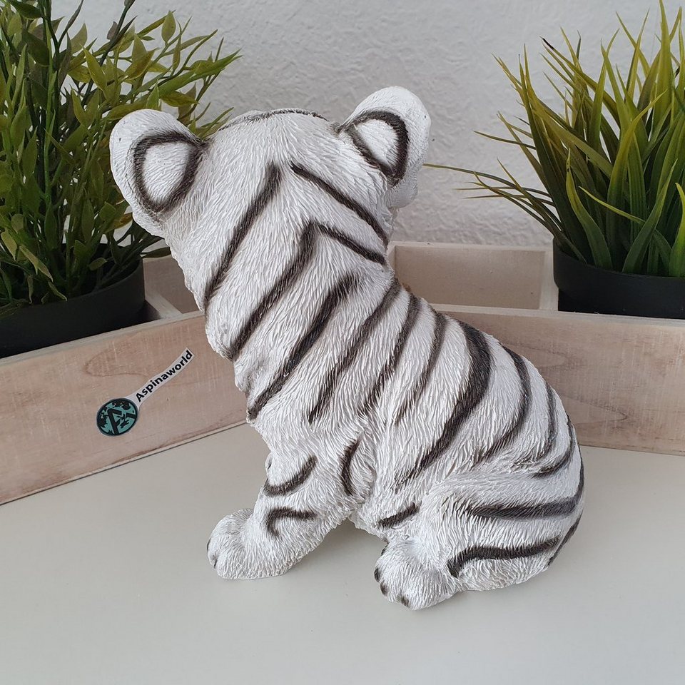 Aspinaworld Tierfigur Weißer Tiger sitzt 19 cm