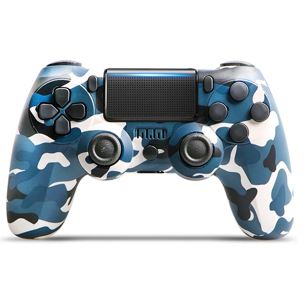 Gamepad,Game Controller, PlayStation PS4,doppelseitig,600mAh für Tarnung blau 4-Controller KINSI