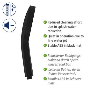 WENKO Handbrause Softwater, (1-tlg), Schwarz matt, Ø 13 cm