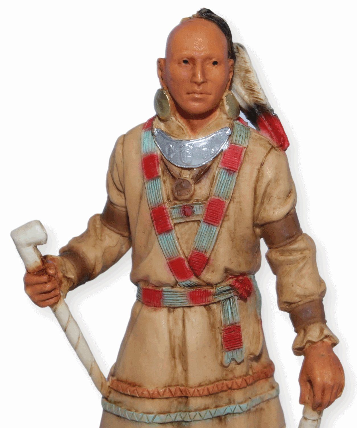 Händen Dekofigur Castagna Stock Ostenaco mit Castagna 16 American Native Krieger Dekofigur den Figur H cm in