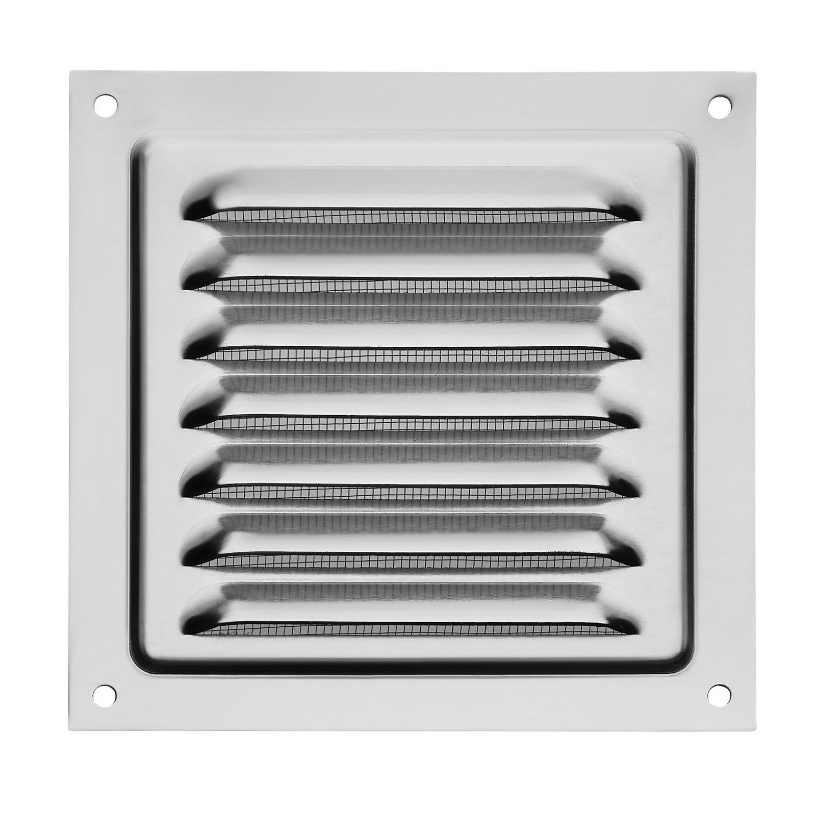 SO-TECH® Lüftungsgitter aufschraubbar mit Insektenschutz Wetterschutz Alumium (1 St), 125x125 mm Edelstahloptik