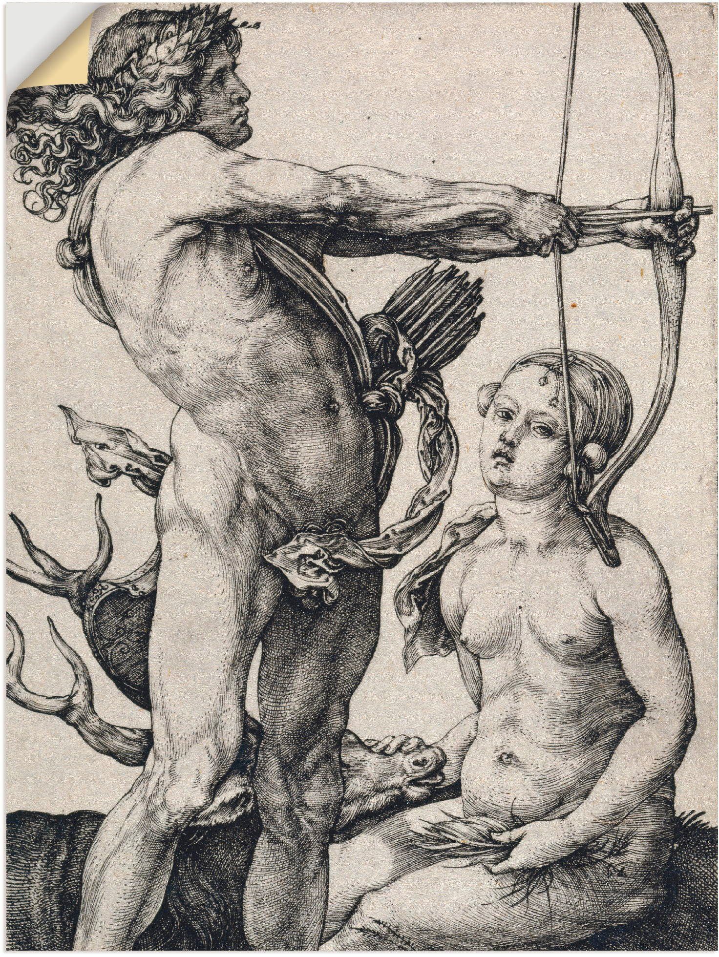 Um als oder Diana. Leinwandbild, 1503/04, Paar St), versch. Apollo Wandbild Poster Größen Artland (1 in und Wandaufkleber