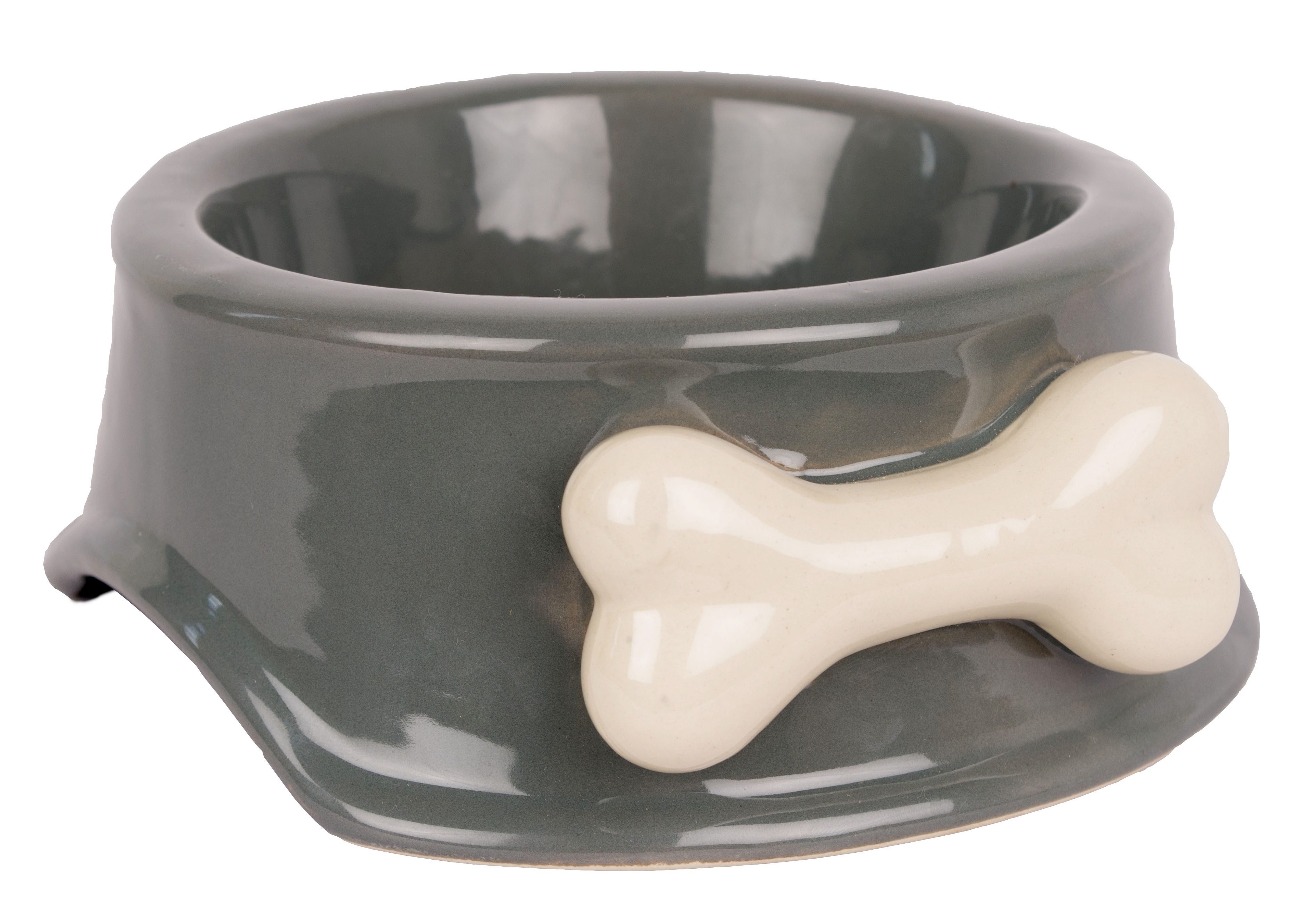 HEIM Futternapf Hundenapf "Banbury", Keramik, Napf aus Keramik, farblich unterschieden aufgesetzter Knochen