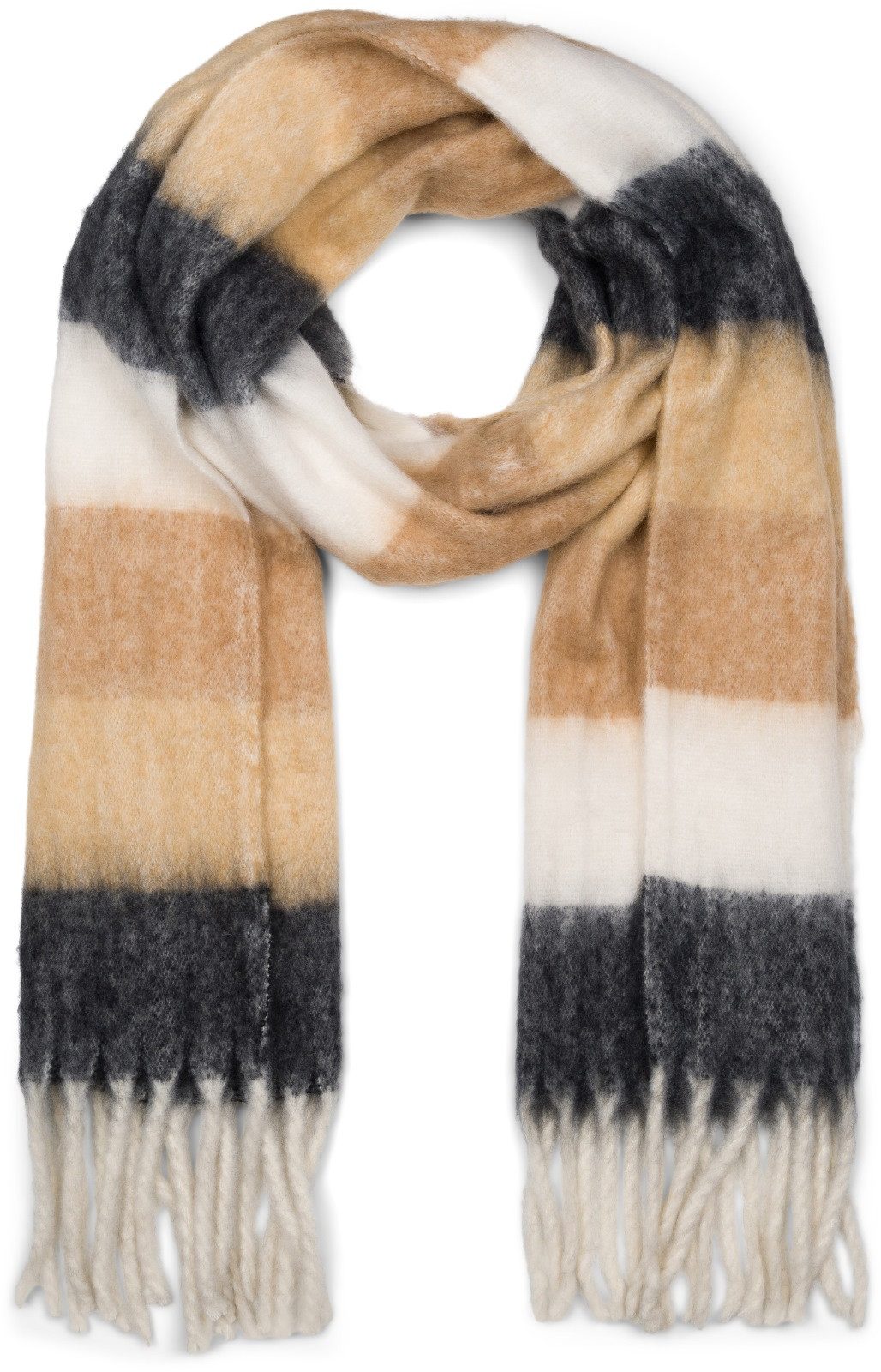 styleBREAKER XXL-Schal Web Strickschal breite Streifen bunt, (1-St)