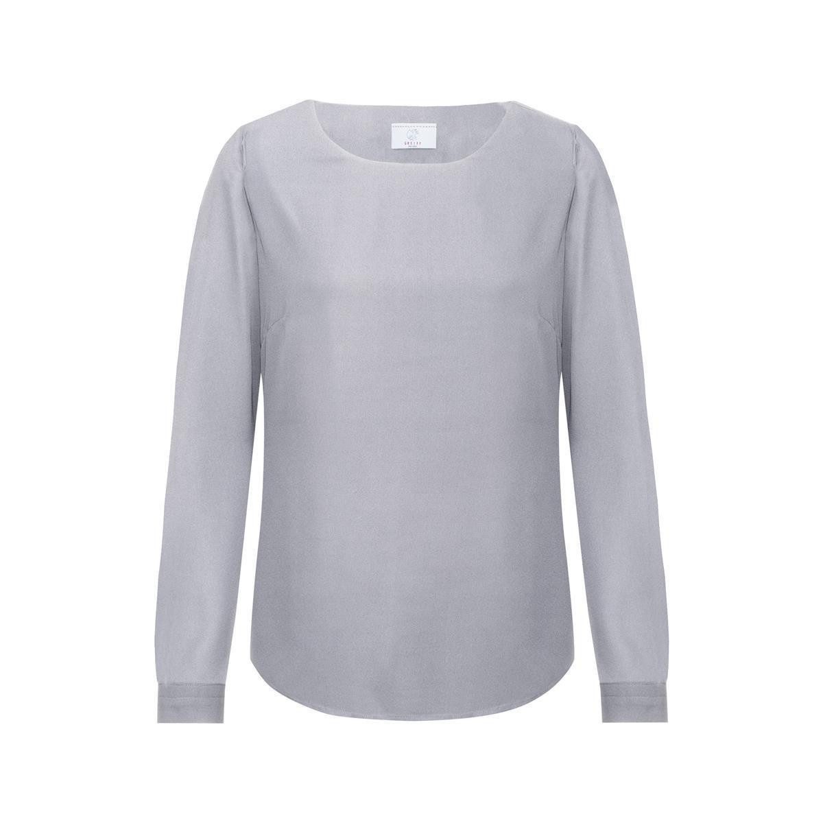 GREIFF Langarmbluse Greiff CHIFFON Damen Chiffon-Bluse Rundhals Regular Sil günstig online kaufen