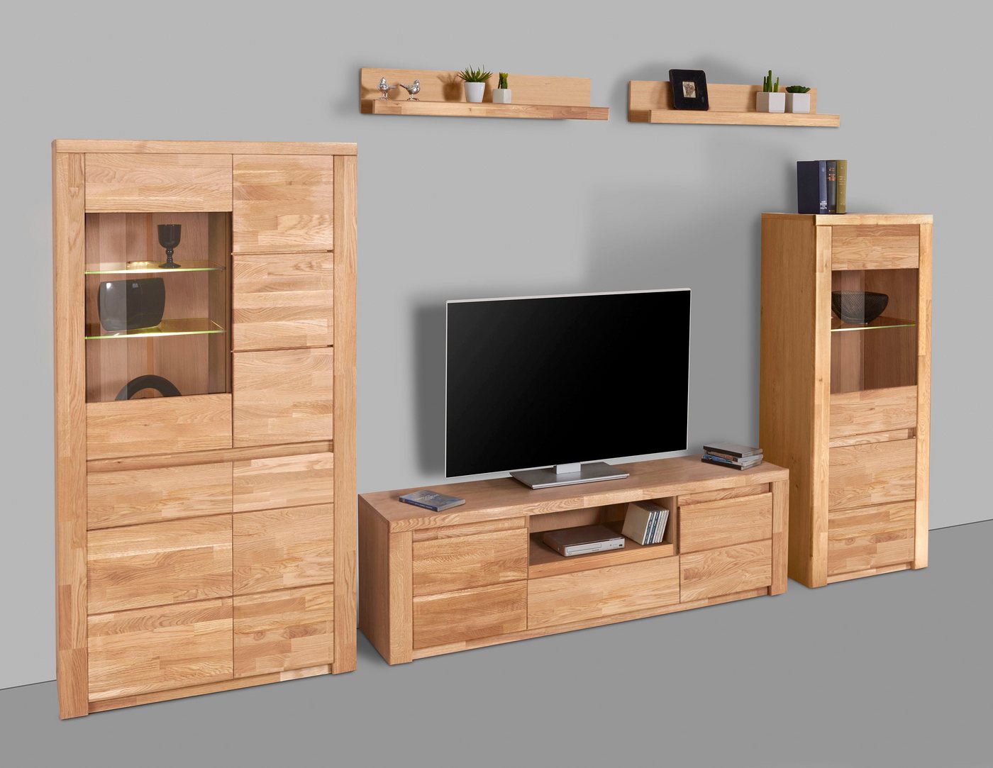 Premium collection by Home affaire Wohnwand »Burani«, (Set, 4-St), teilmassives Holz-HomeTrends