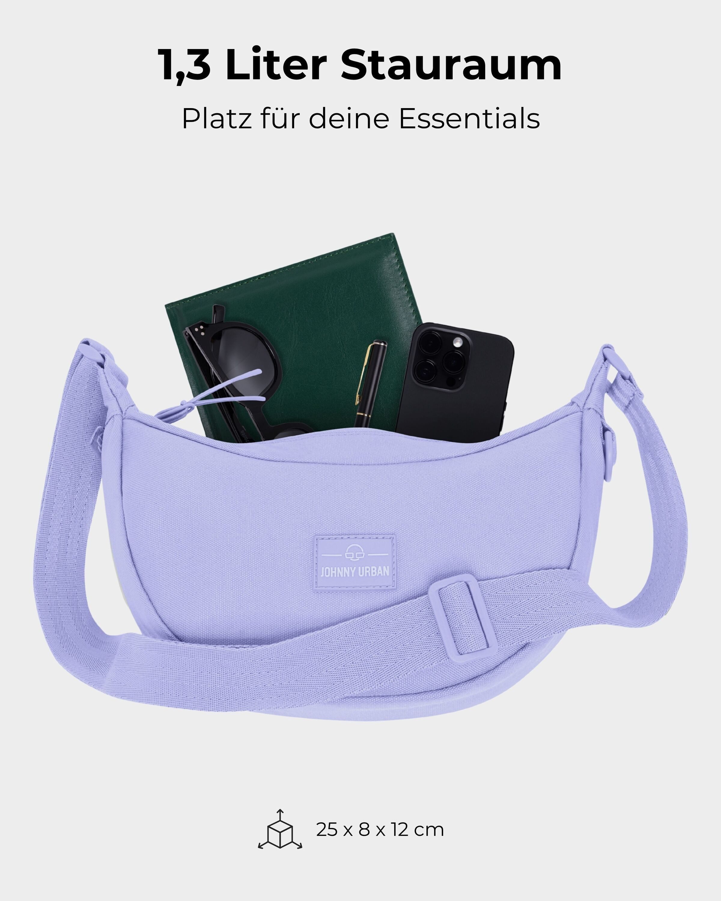Johnny Urban Umhängetasche Ally Small Half Moon Bag, Kleine Crossbody Bag in Halbmond Form, Wasserabweisend