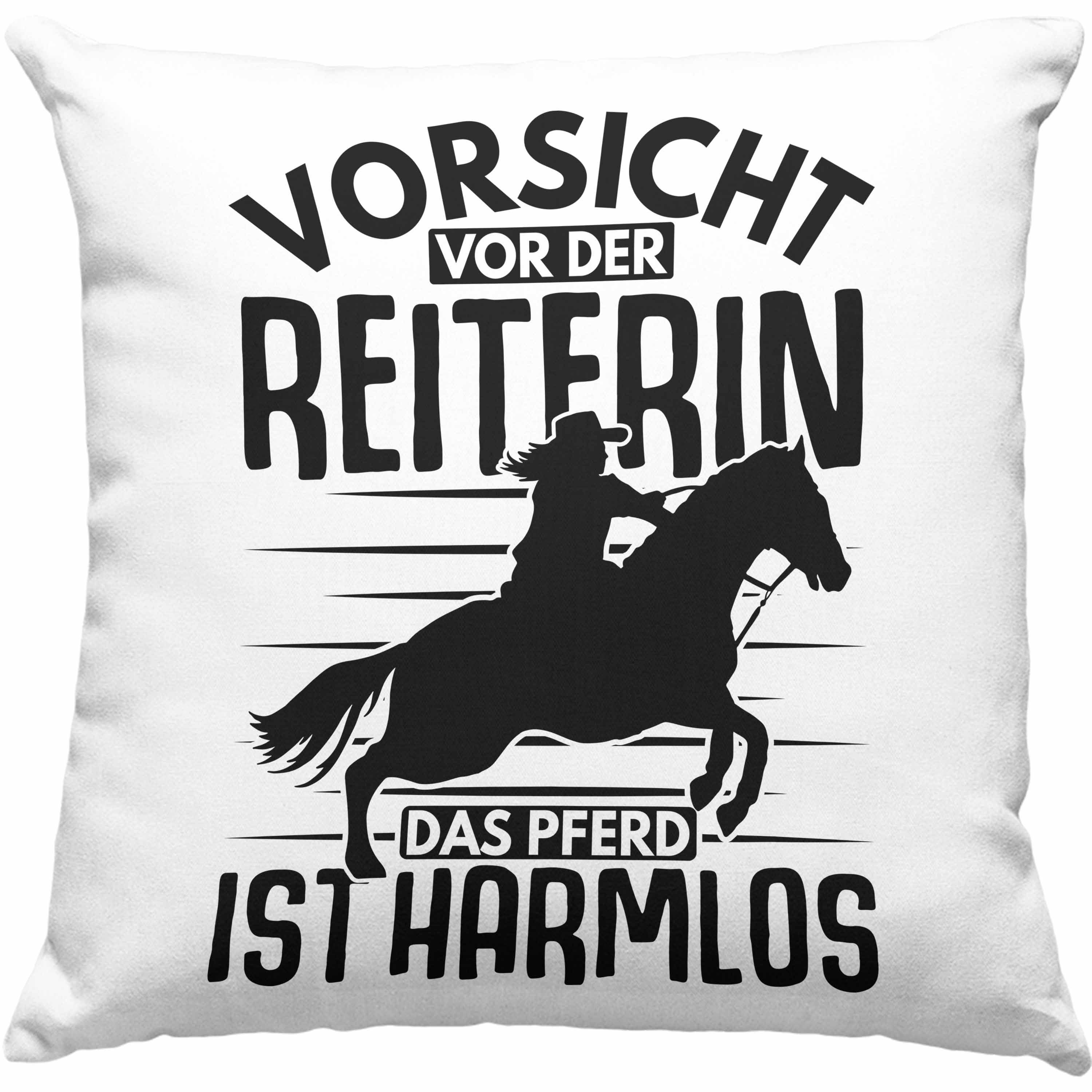 Trendation Dekokissen Trendation - Lustige Reiter Sprüche Geschenk Kissen Reiterin Pferde Mädchen Geschenkidee Zum Reiten Geboren Dekokissen mit Füllung 40x40 Grün