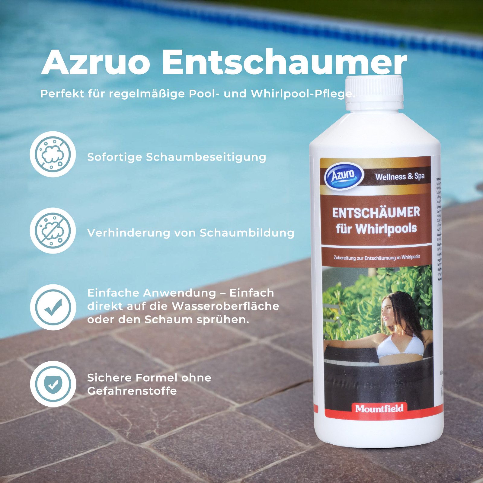 Azuro Poolpflege Entschäumer 0.6L, (Effektiver Anti-Schaum günstig online kaufen