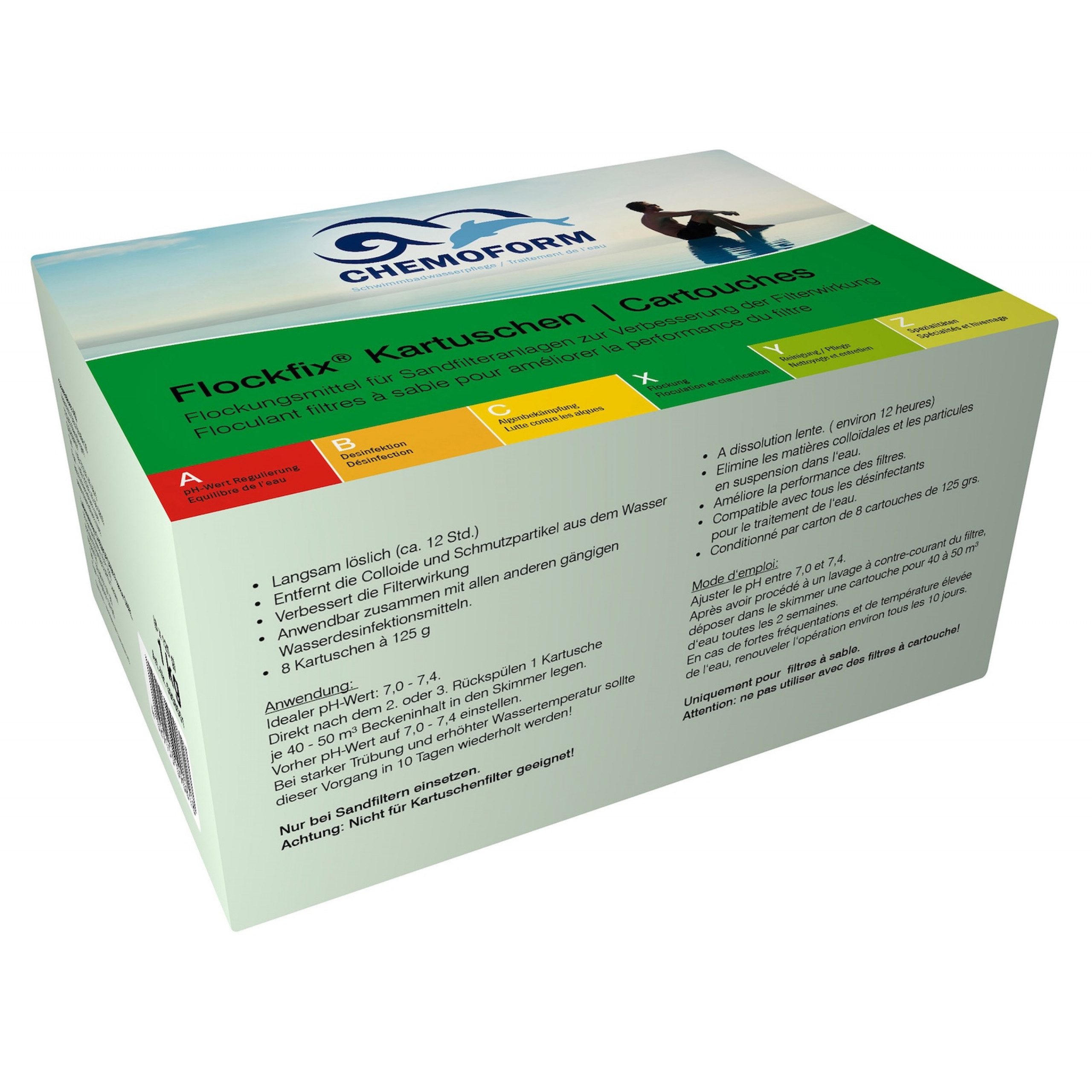 Chemoform Poolpflege Chemoform Flockfix Kartuschen 1 kg Flockungskartuschen für klares