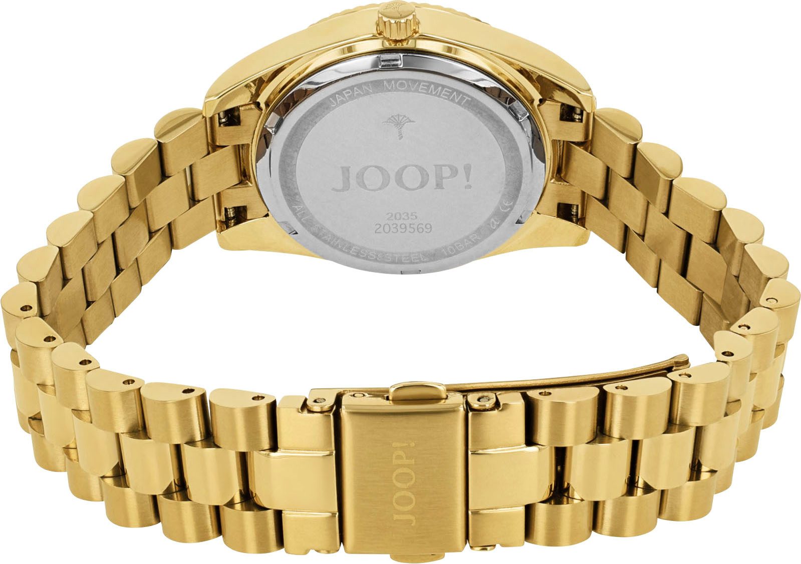 JOOP! Quarzuhr 2039569, Armbanduhr, Damenuhr, Edelstahlarmband, analog, Zirkonia (synth)
