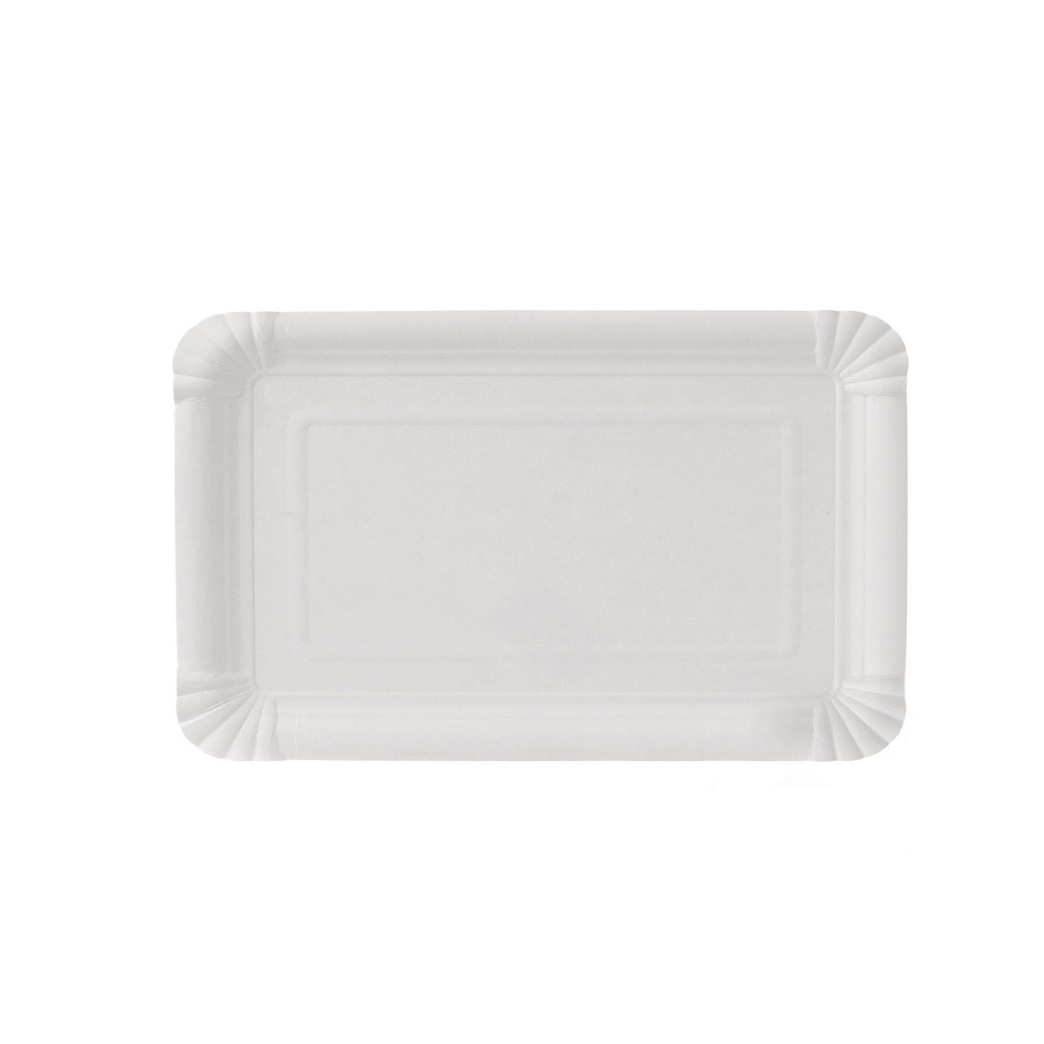 wisefood Einwegteller Papier Teller - rechteckig weiß 9 x 15 cm, (250 St)