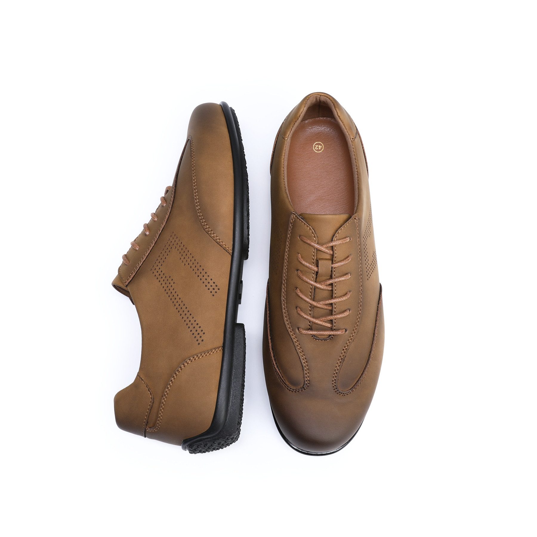 Allthemen Schnürschuh Herren Rundspitze Schnürschuhe mit Lüftungslöchern Bussiness