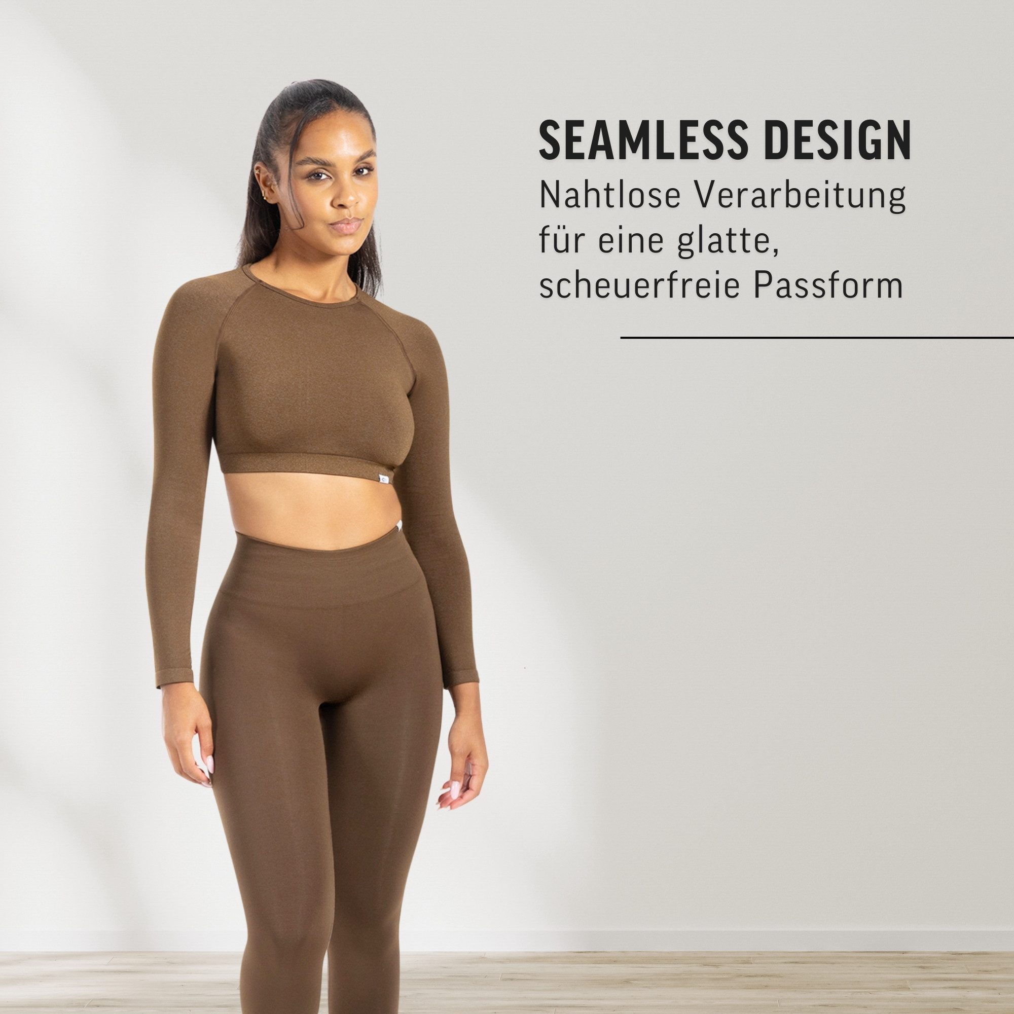 Smilodox Longsleeve Bethy, Seamless Cropped, elastisch & atmungsaktiv, kurzer Schnitt Bewegungsfreiheit, Trainingsshirt, strapazierfähig, Pilates Yoga Gym