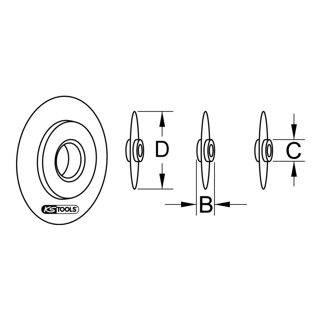 KS Tools Sägeblatt KS Tools Ersatzschneidrad für Rohrabschneider, Kunststoff, Ø 53 mm