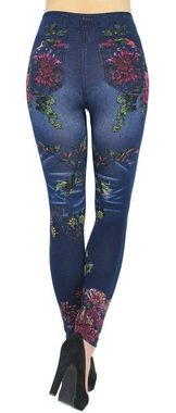 dy_mode Jeggings Damen Jeggings Leggings in Jeans Optik High Waist Jeansleggings Bequem mit elastischem Bund