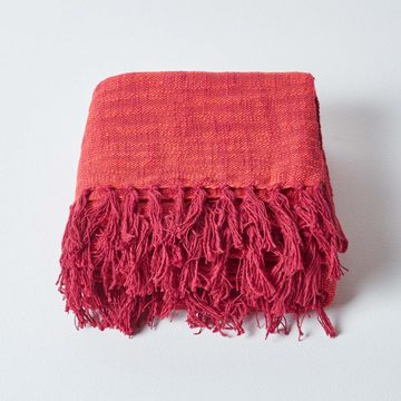 Plaid Überwurf Nirvana, 100% Baumwolle, rot, 150 x 200 cm, Homescapes