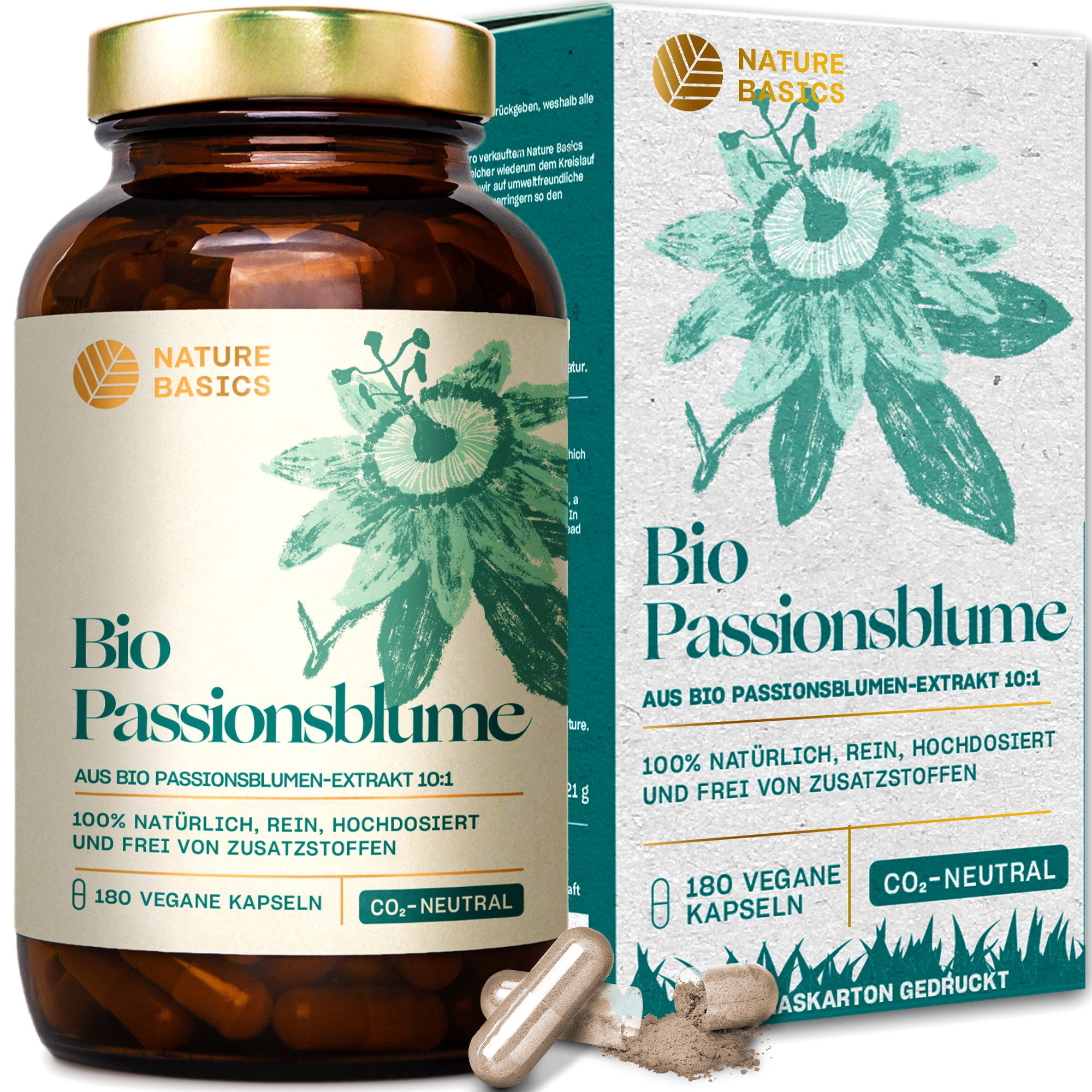 Hochwertiges Bio Passionsblume 1100mg Vegan 180 Kapseln