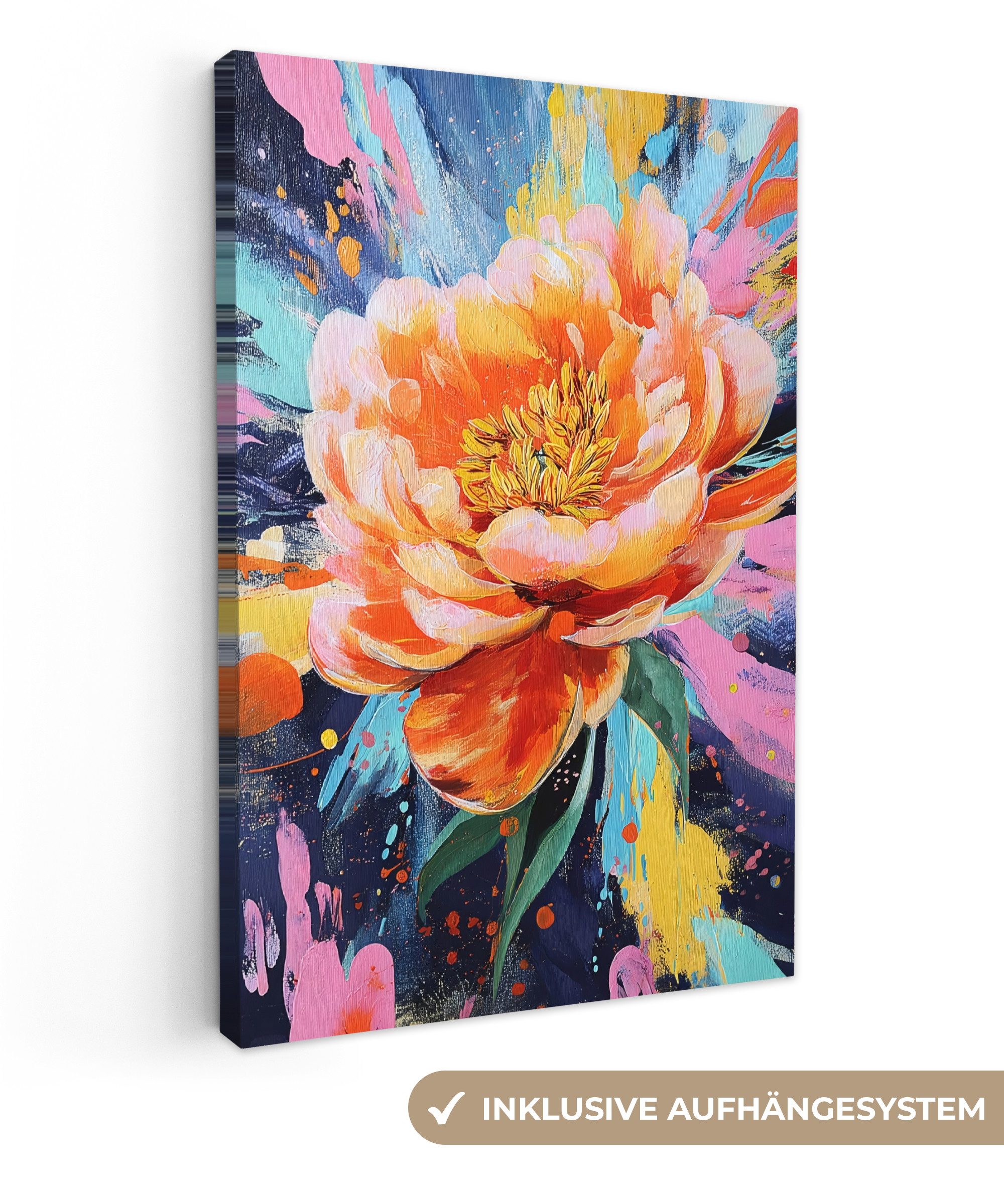 OneMillionCanvasses® Leinwandbild Blumenexplosion - Leuchtende Spritzer günstig online kaufen